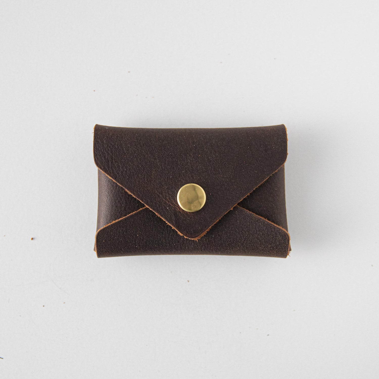 Brown Kodiak Card Envelope- card holder wallet - leather wallet made in America at KMM &amp; Co.