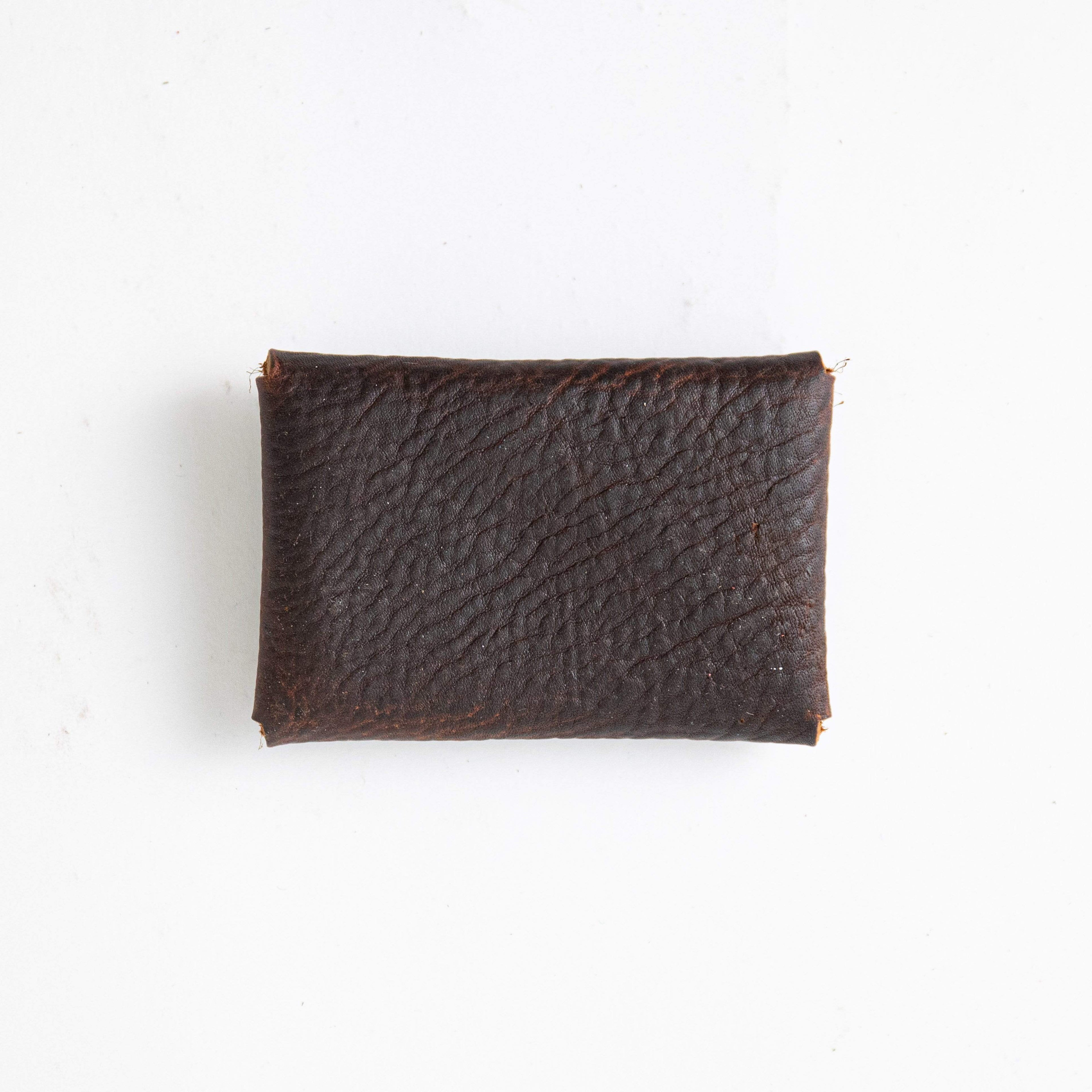 Brown Kodiak Card Envelope- card holder wallet - leather wallet made in America at KMM &amp; Co.