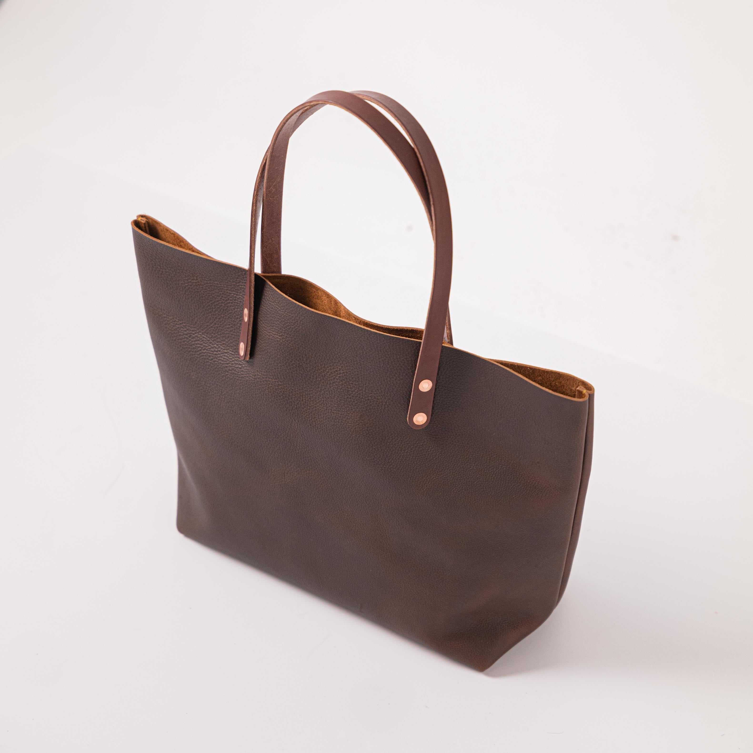 Brown Kodiak East West Tote- brown tote bag handmade in America
