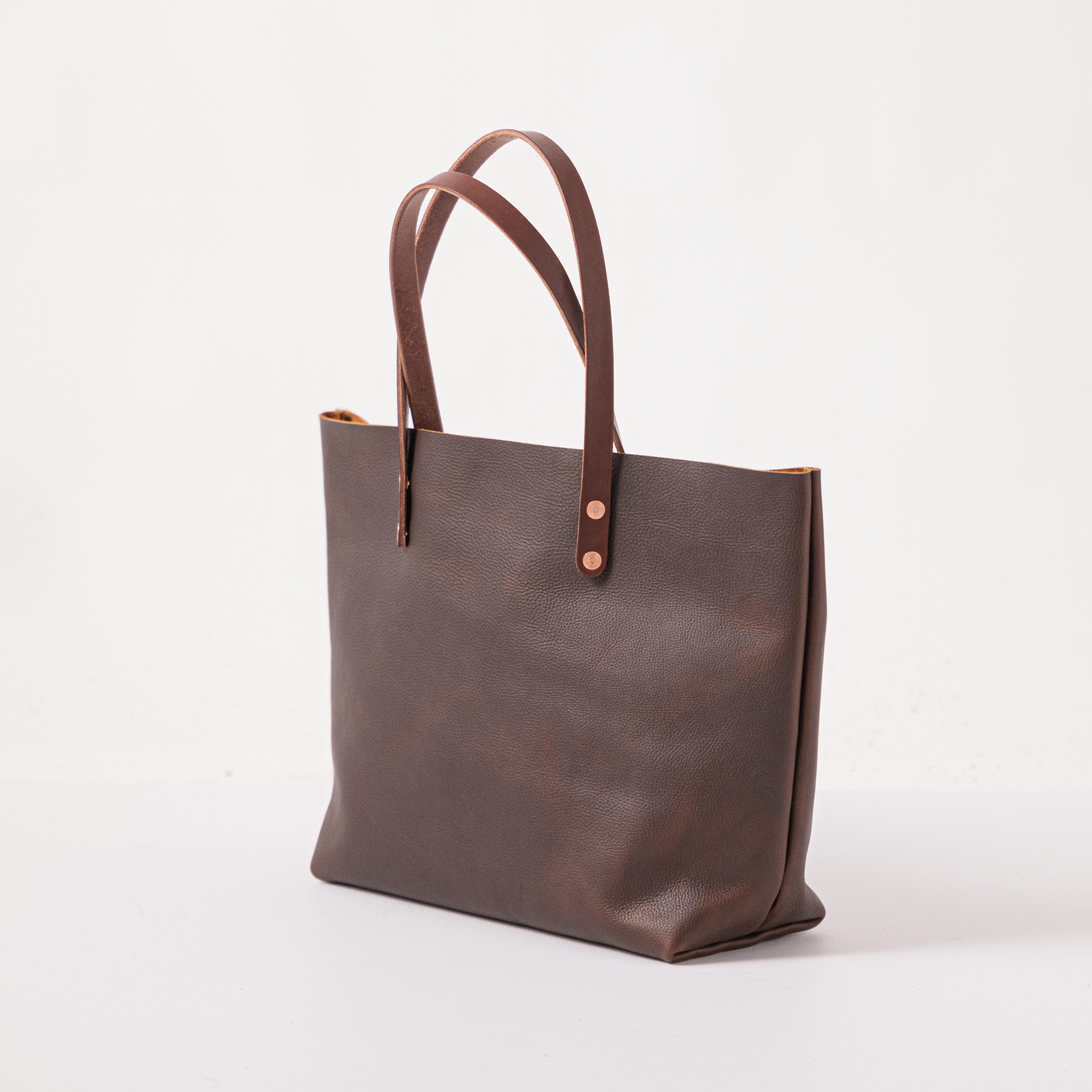 Brown Kodiak East West Tote- brown tote bag handmade in America