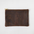 Brown Kodiak Medium Zip Pouch- leather zipper pouch - KMM & Co.