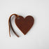 Brown Leather Heart Tag- personalized luggage tags - custom luggage tags - KMM & Co.