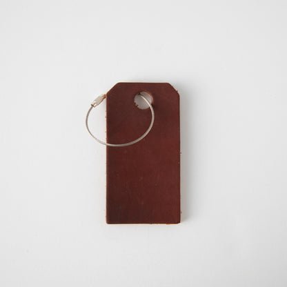Brown Leather Tag- personalized luggage tags - custom luggage tags - KMM &amp; Co.