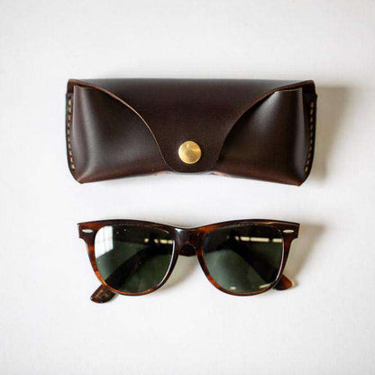 Brown Sunglasses Case- leather glasses case - KMM &amp; Co.