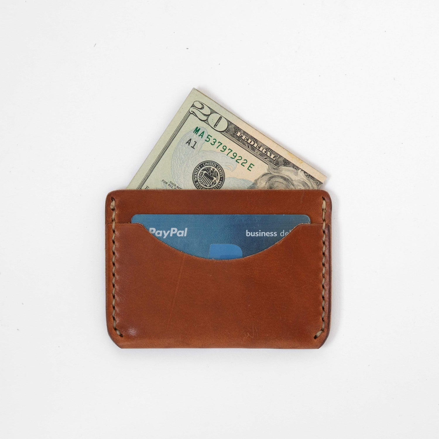 Buck Brown Card Case- mens leather wallet - leather wallets for women - KMM &amp; Co.