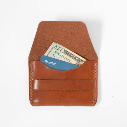 Buck Brown Flap Wallet- mens leather wallet - handmade leather wallets at KMM &amp; Co.