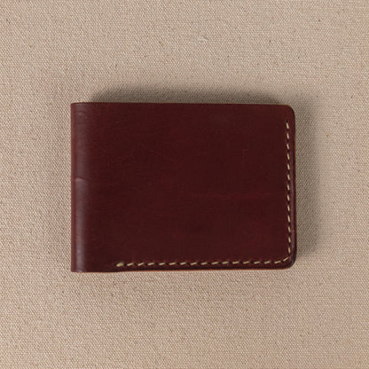 Burgundy Billfold- leather billfold wallet - mens leather bifold wallet - KMM &amp; Co.