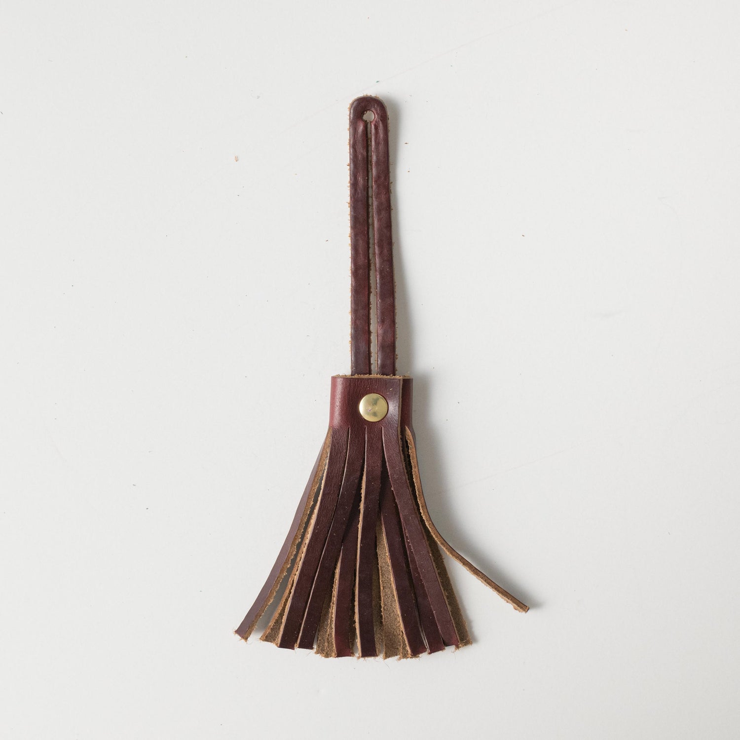 Burgundy Chromexcel Leather Tassel- leather tassel keychain - KMM &amp; Co.