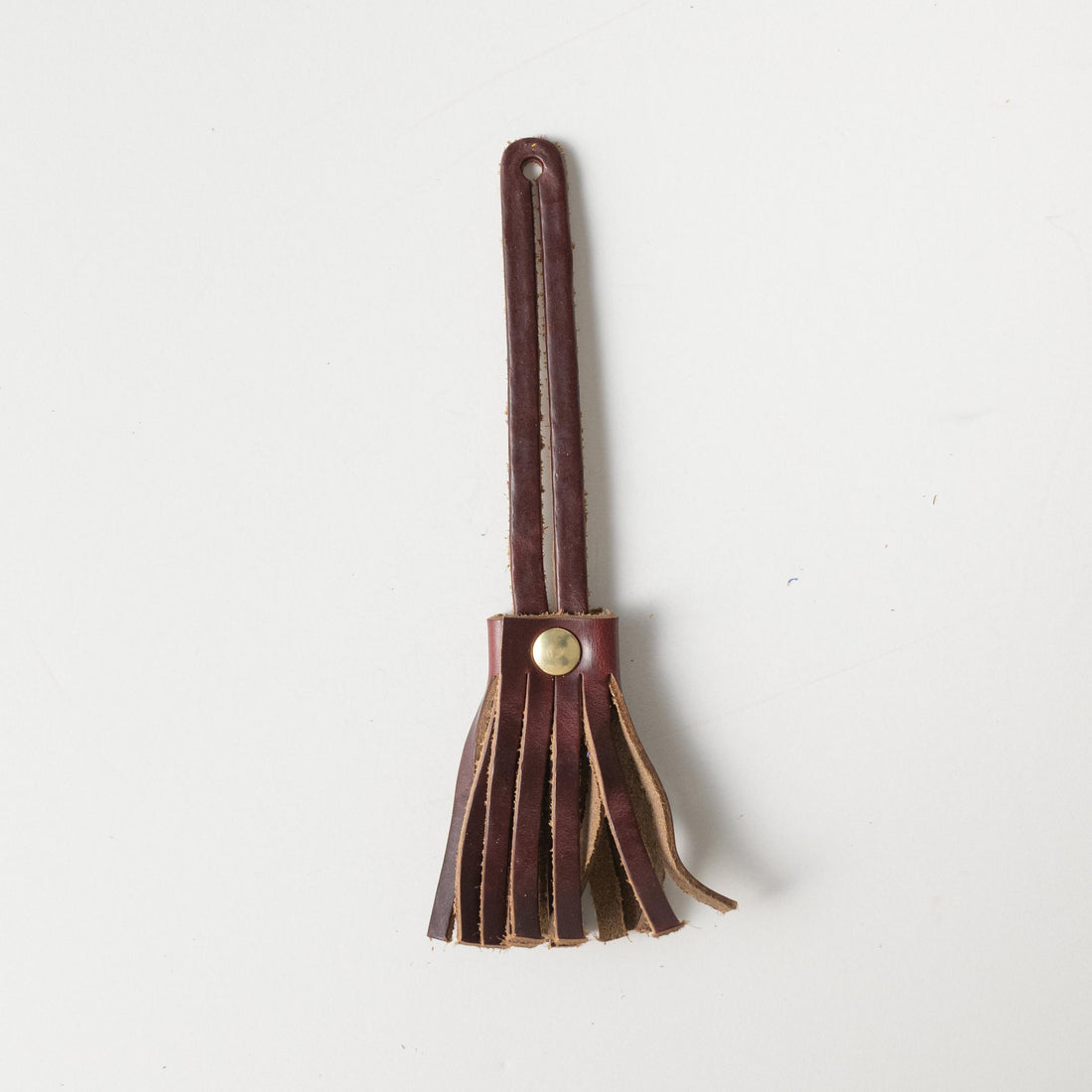 Burgundy Chromexcel Mini Tassel- leather tassel keychain - KMM &amp; Co.