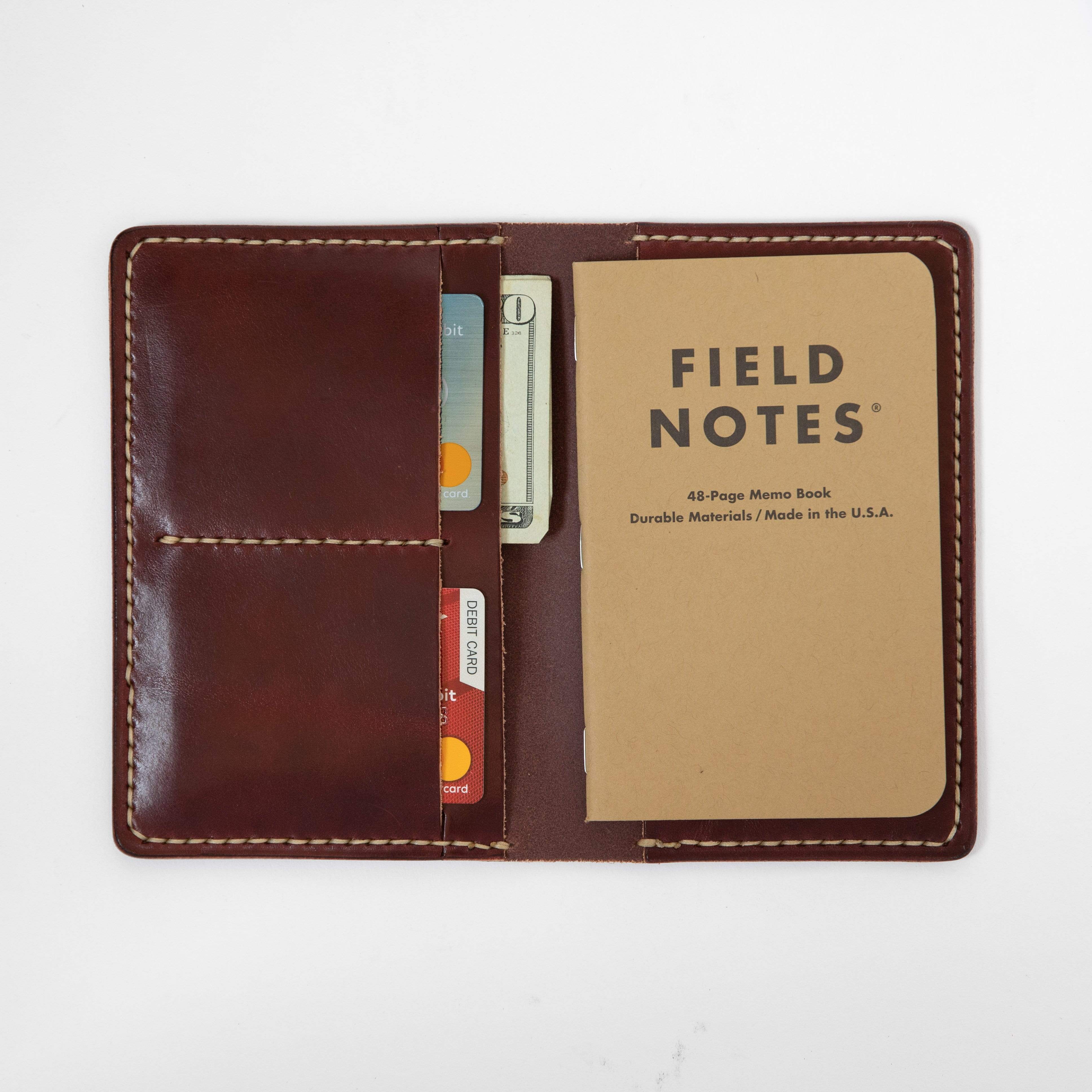 Leather Mens Wallet: Burgundy Notebook Wallet | wallets by KMM & Co.