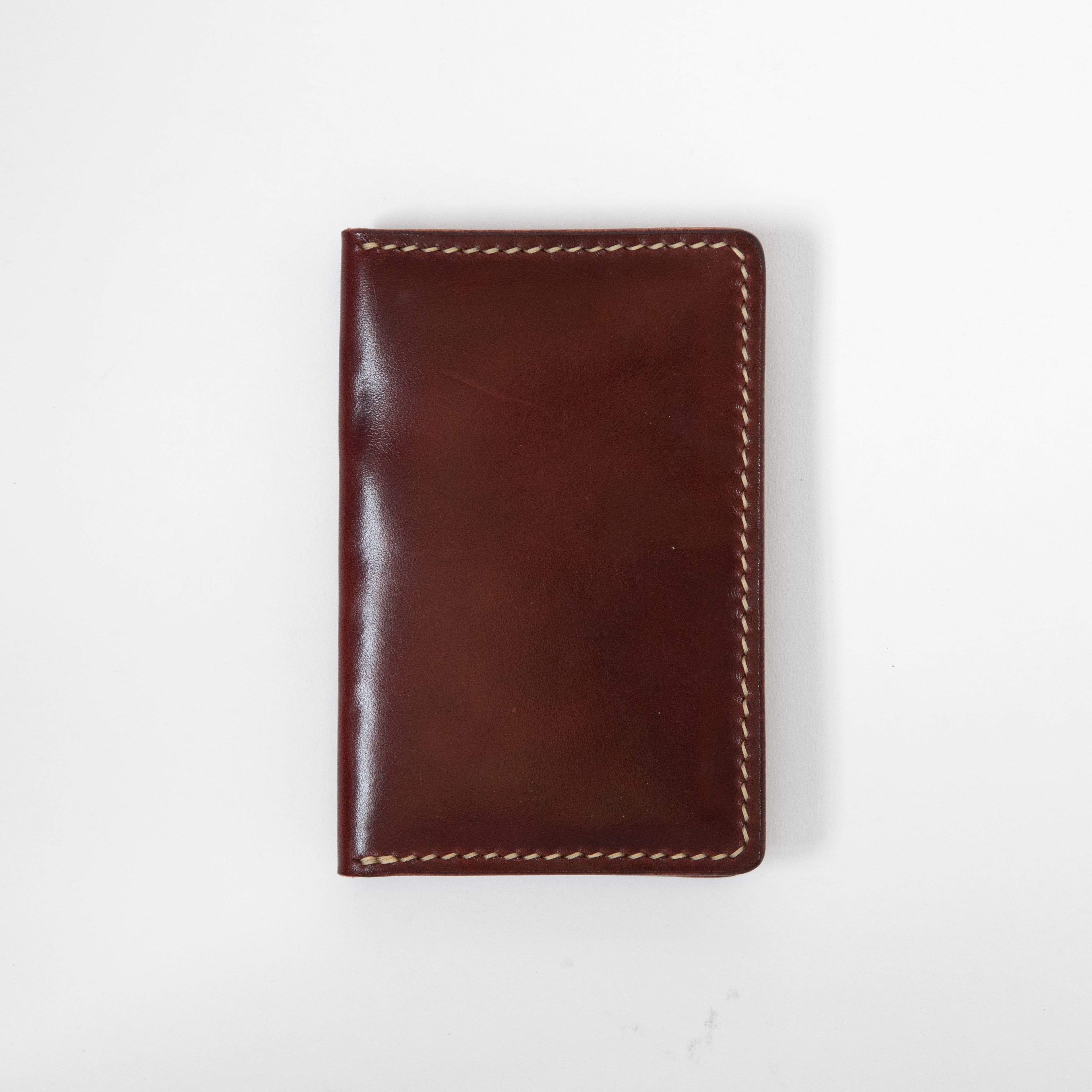 Burgundy Notebook Wallet- leather notebook cover - passport holder - KMM &amp; Co.