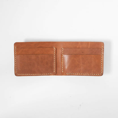 Cognac Billfold- leather billfold wallet - mens leather bifold wallet - KMM &amp; Co.