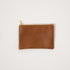 Cognac Cypress Small Zip Pouch- small zipper pouch - leather zipper pouch - KMM & Co.