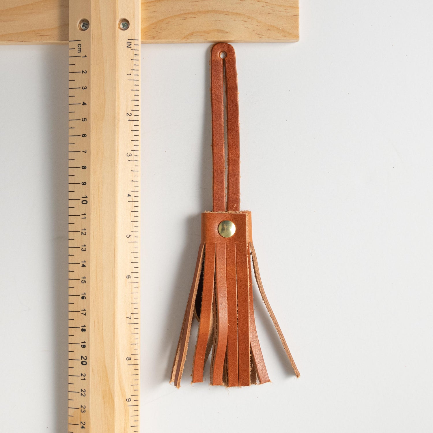 Cognac Heritage Leather Tassel- leather tassel keychain - KMM &amp; Co.