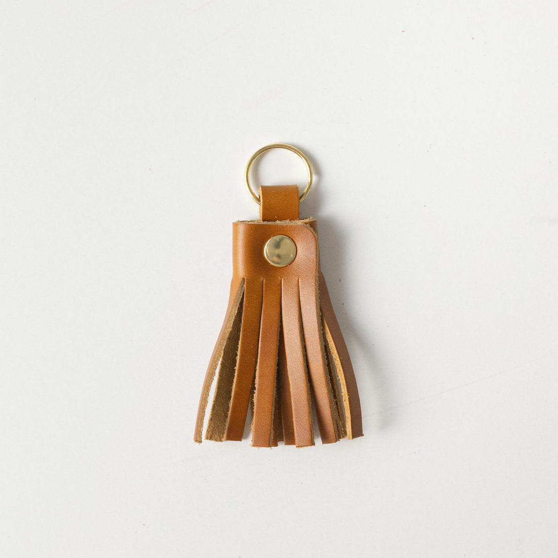 Cognac Heritage Tassel Keychain- leather tassel keychain - KMM & Co.