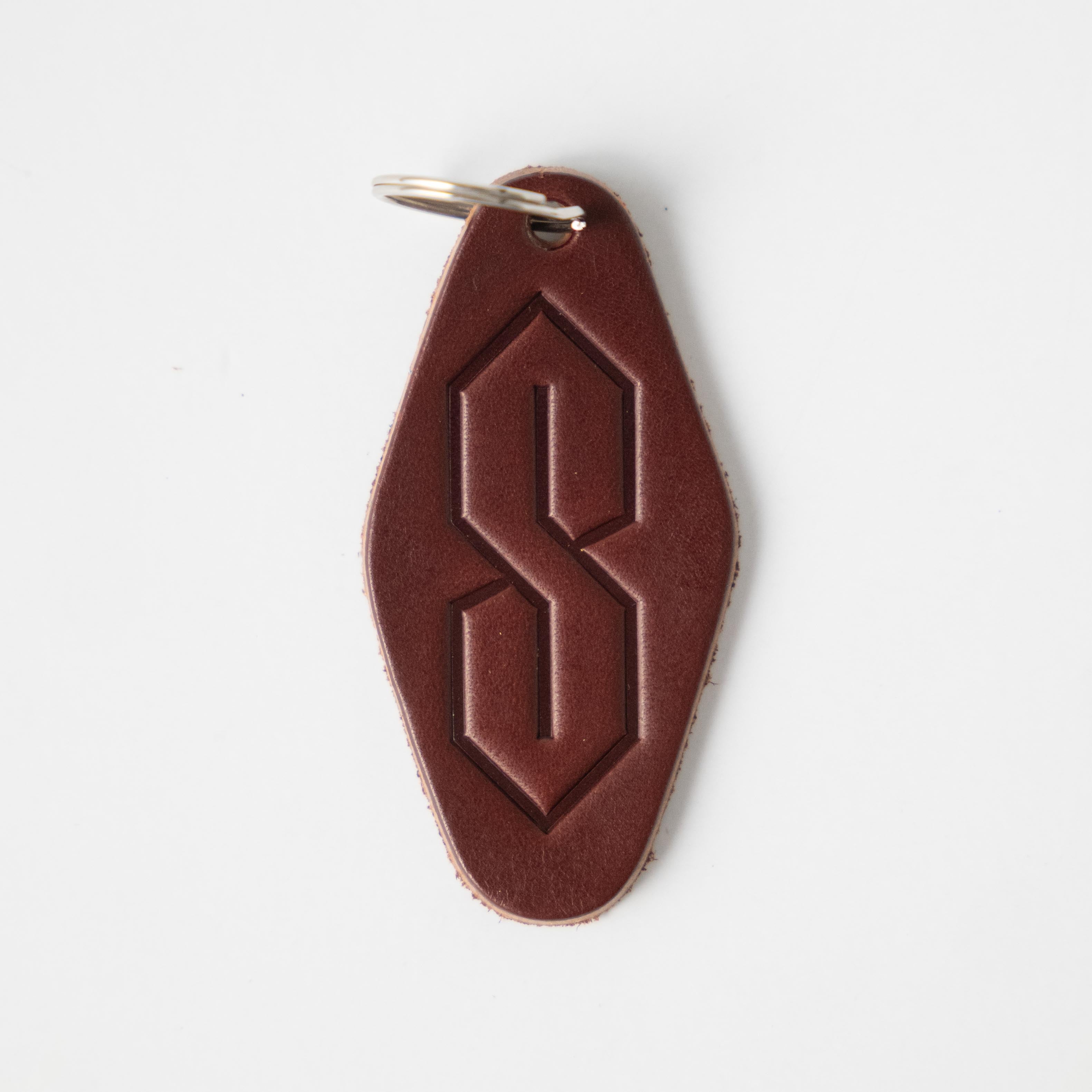 &quot;Cool S&quot; Key Fob- leather keychain - leather key holder - leather key fob - KMM &amp; Co.