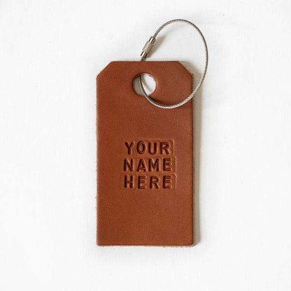 Coral Leather Tag- personalized luggage tags - custom luggage tags - KMM &amp; Co.
