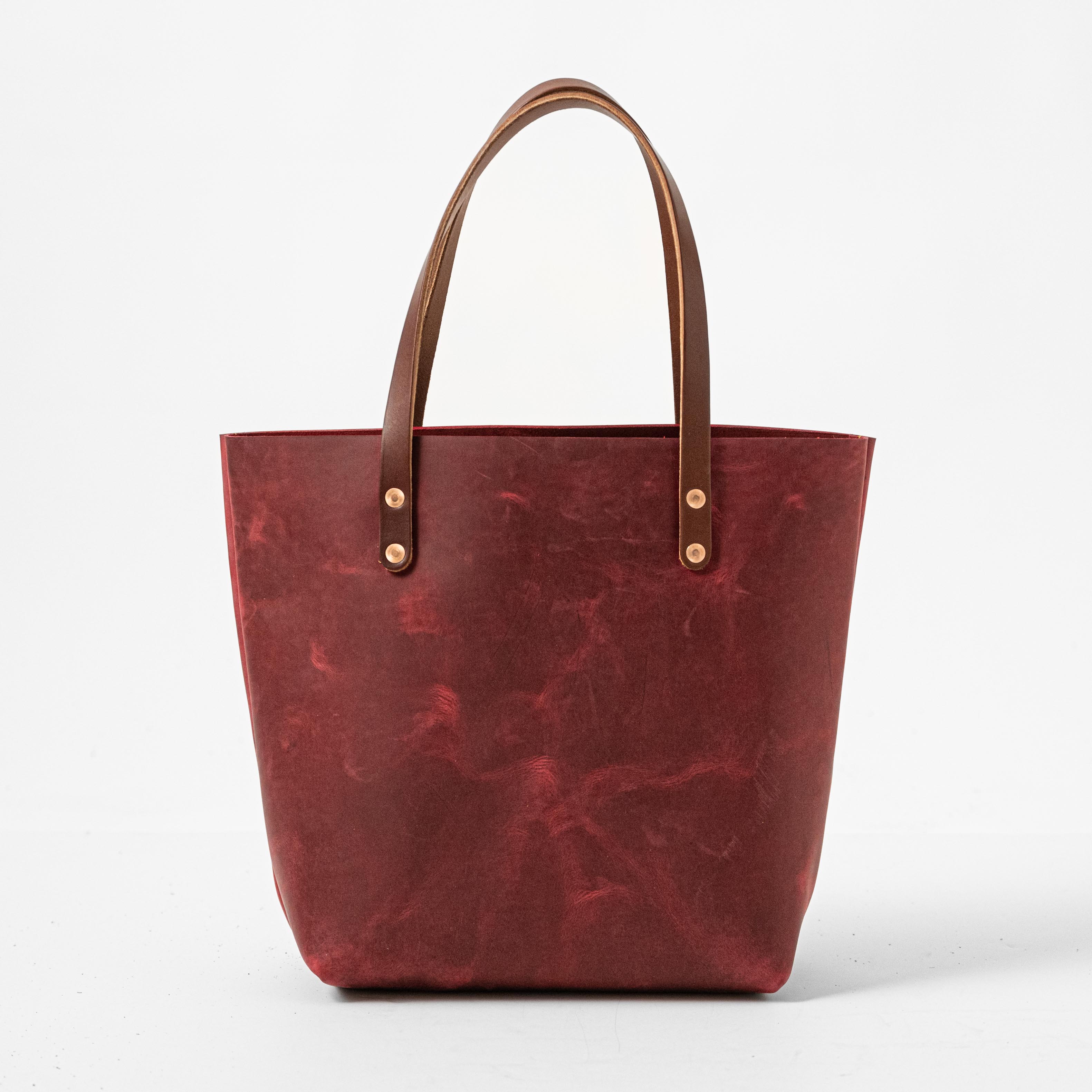 KMM & deals CO full grain leather large burgundy tote