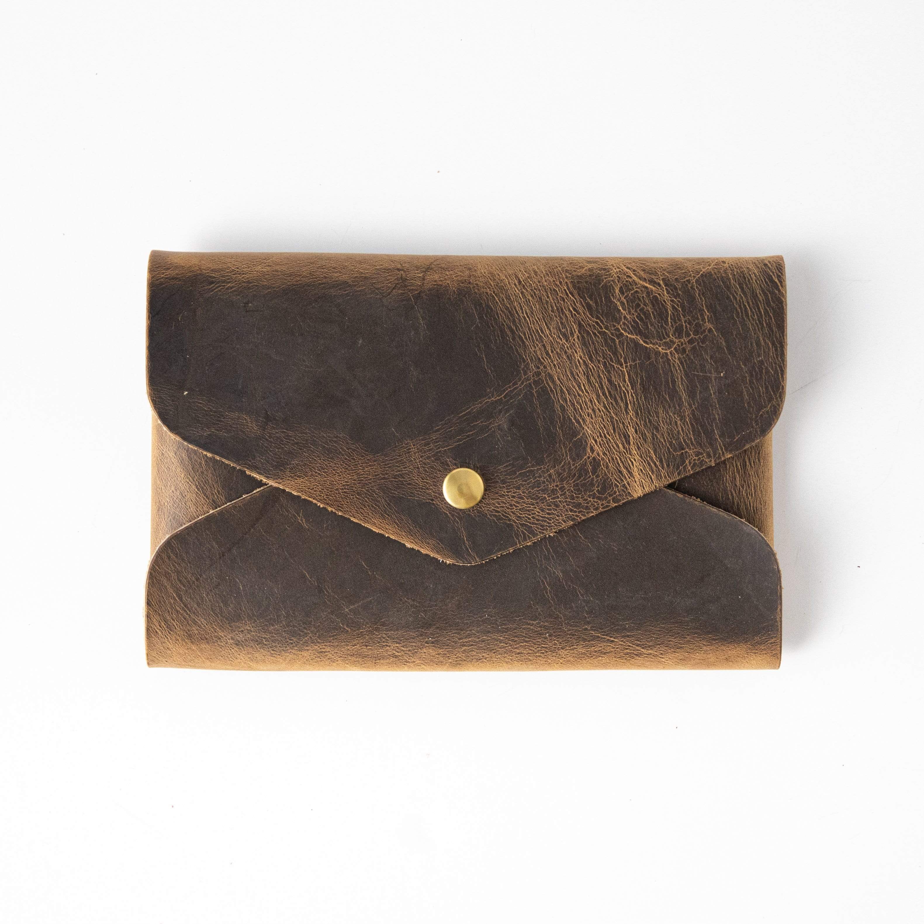 Crazy Horse Envelope Clutch- leather clutch bag - handmade leather bags - KMM &amp; Co.
