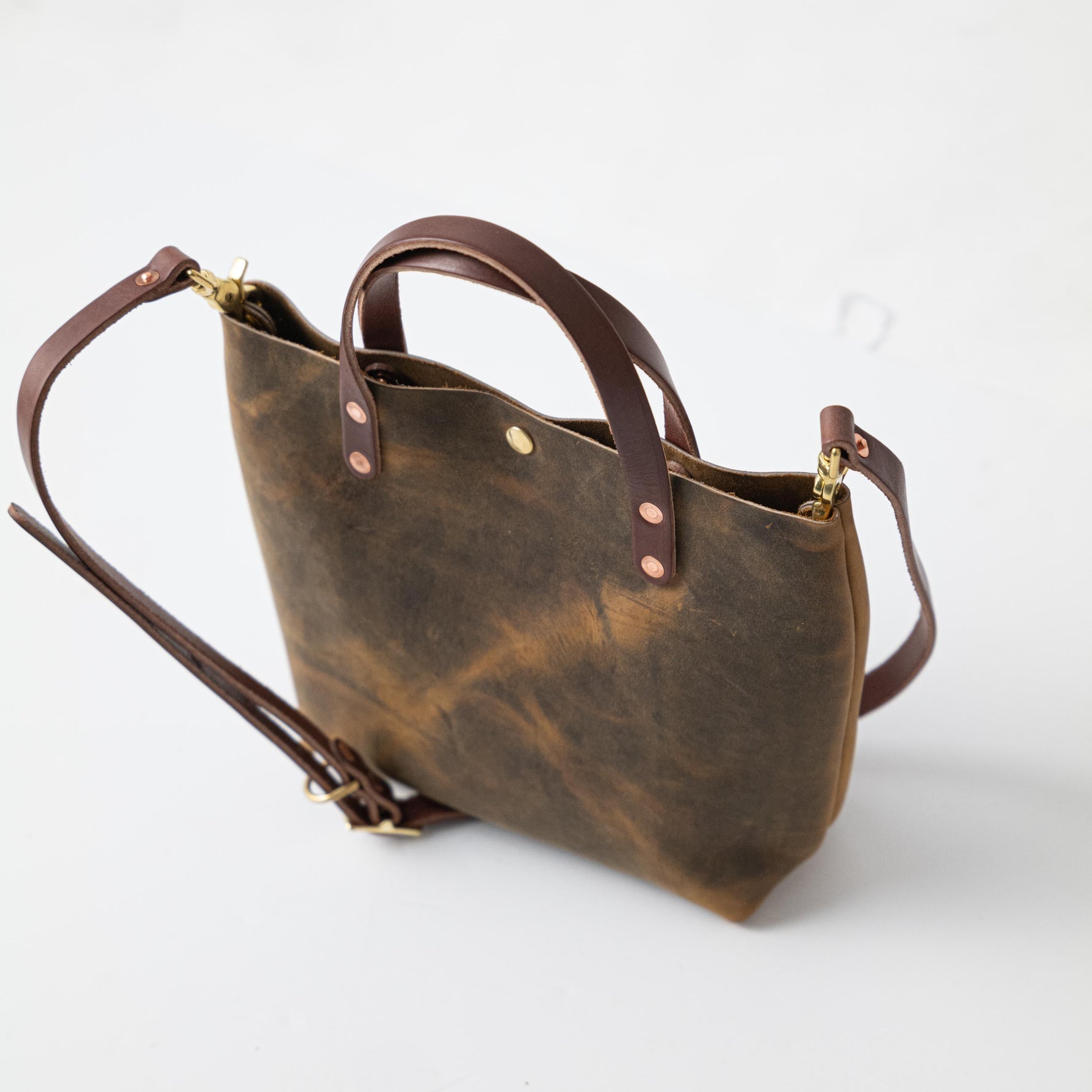 Crazy Horse Mini Tote | leather tote bags by KMM & Co. | tote bags