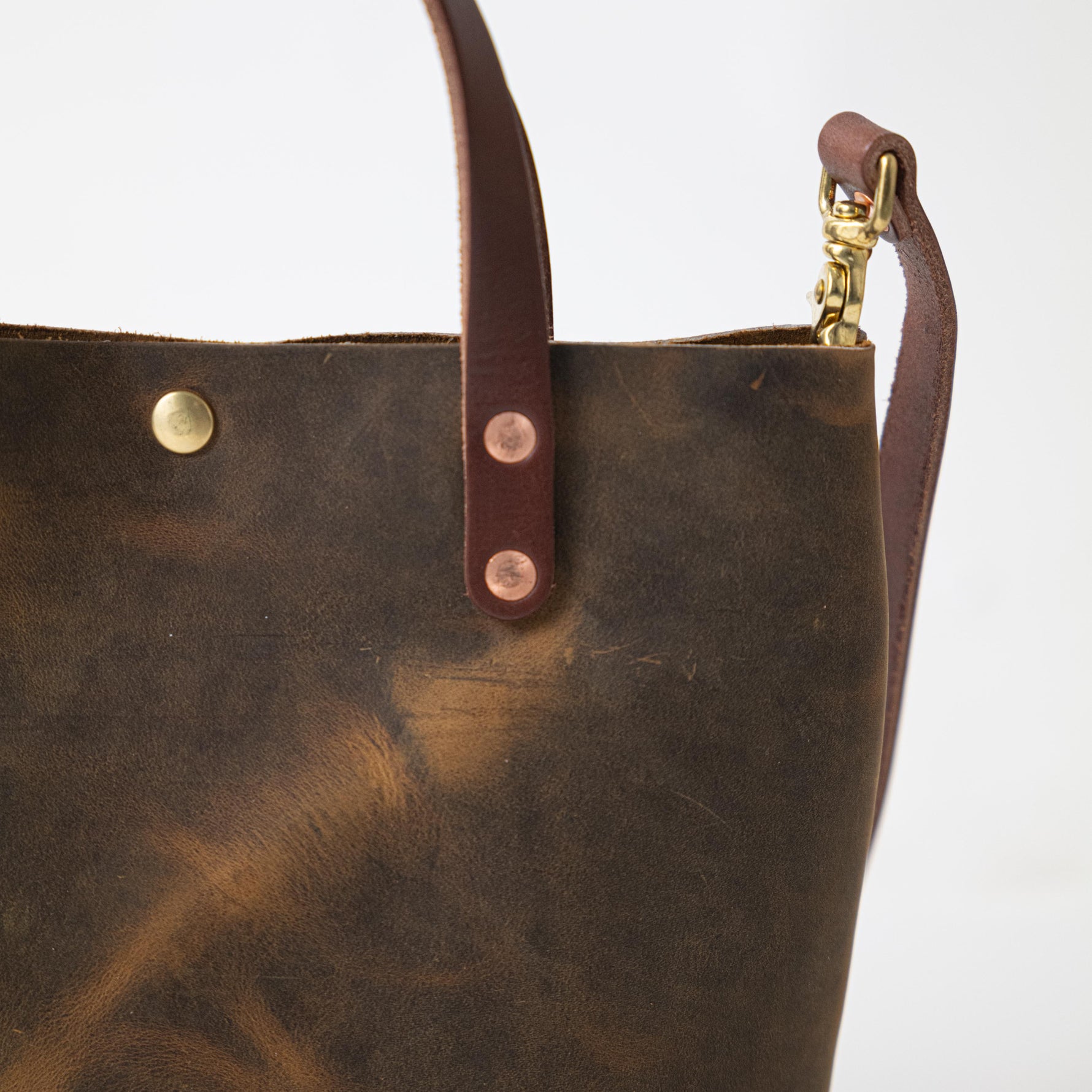 Crazy Horse Mini Tote | leather tote bags by KMM & Co. | tote bags