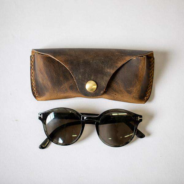 Crazy Horse Sunglasses Case- leather glasses case - KMM &amp; Co.