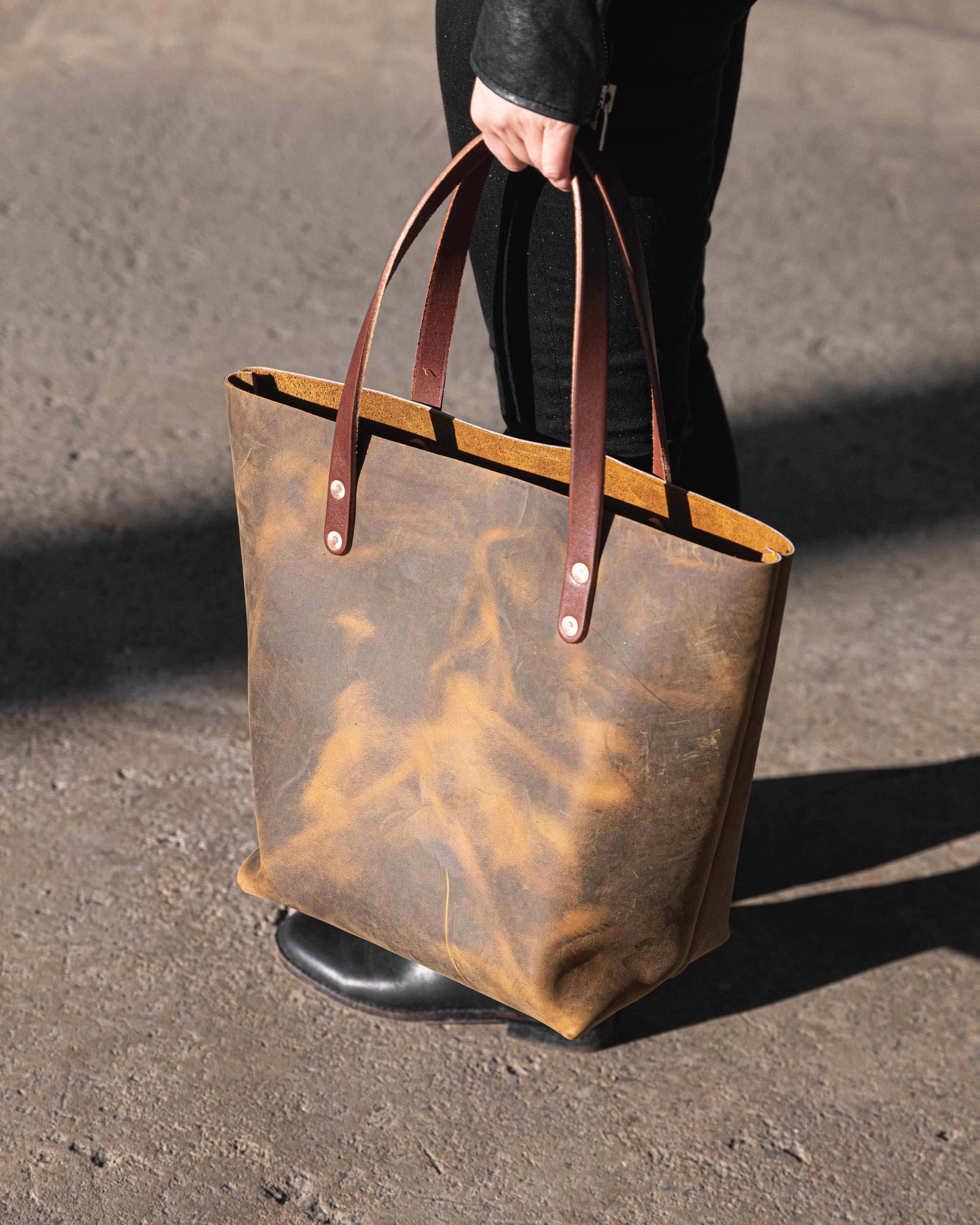 Leather Tote Bag - Crazy Horse Tan