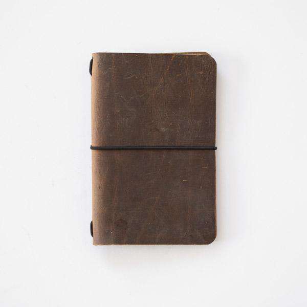 Crazy Horse Travel Notebook- leather journal - leather notebook - KMM &amp; Co.