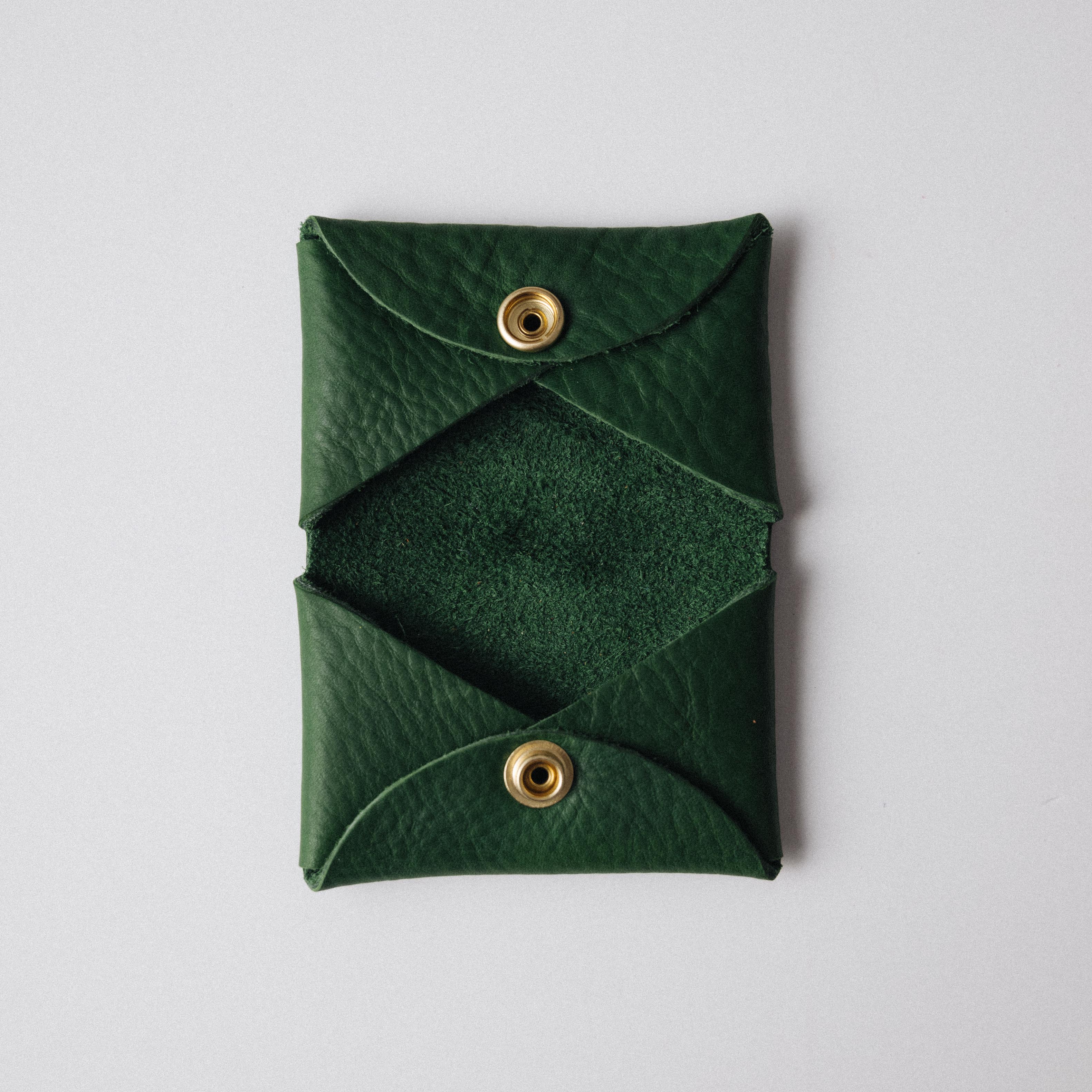 Cypress Double Card Envelope- card holder wallet - leather wallet made in America at KMM &amp; Co.