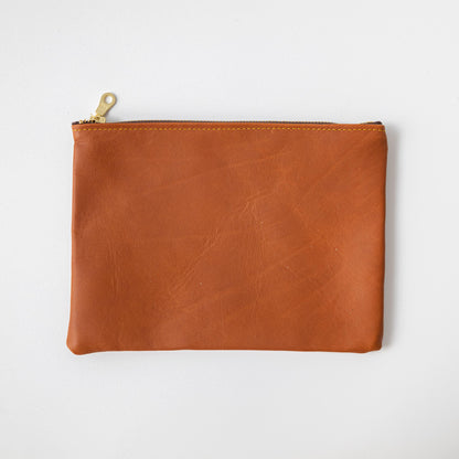 Cypress Medium Zip Pouch- leather zipper pouch - KMM &amp; Co.