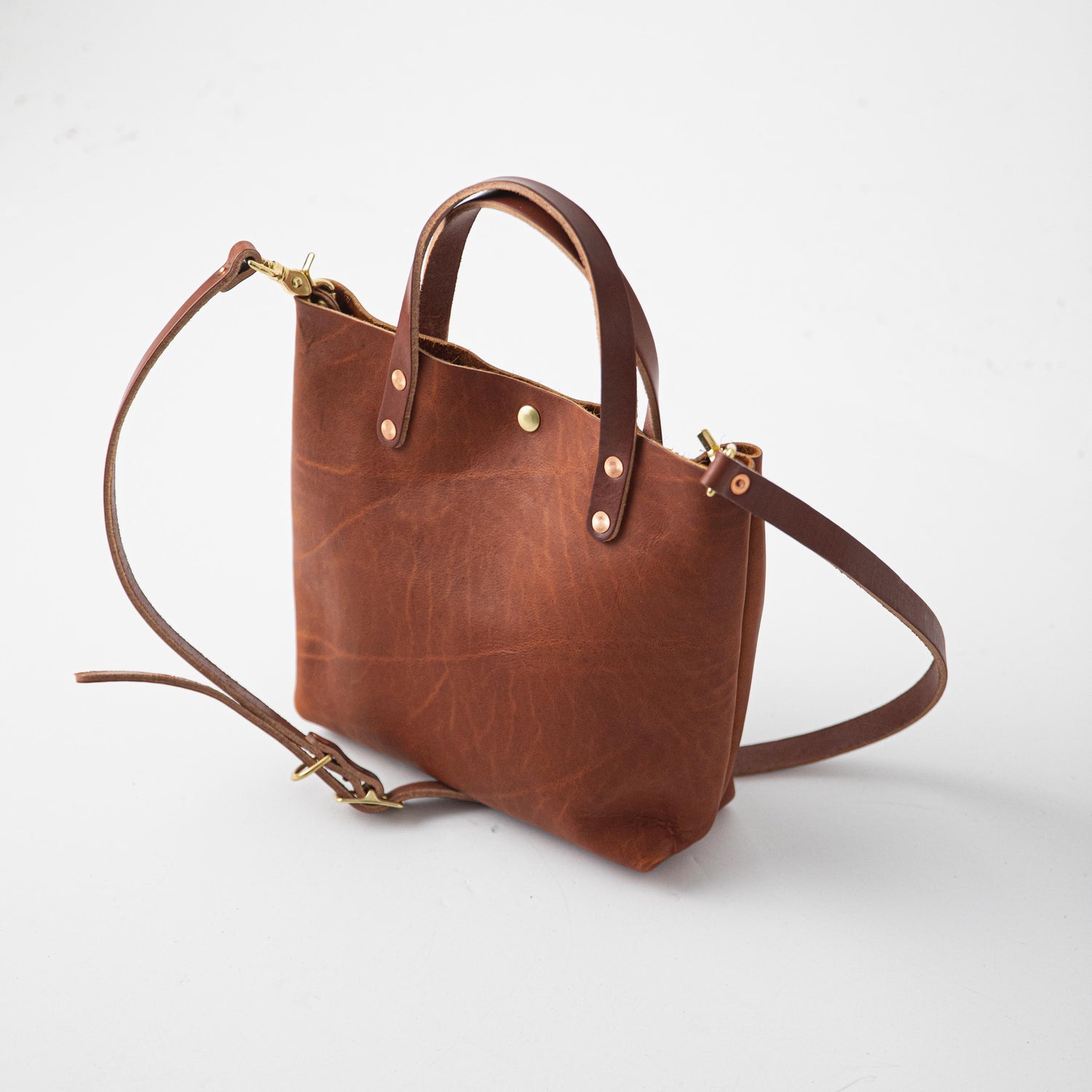 Crazy Horse Mini Tote | Leather Tote Bags by KMM & Co. | Tote Bags Yes +$50