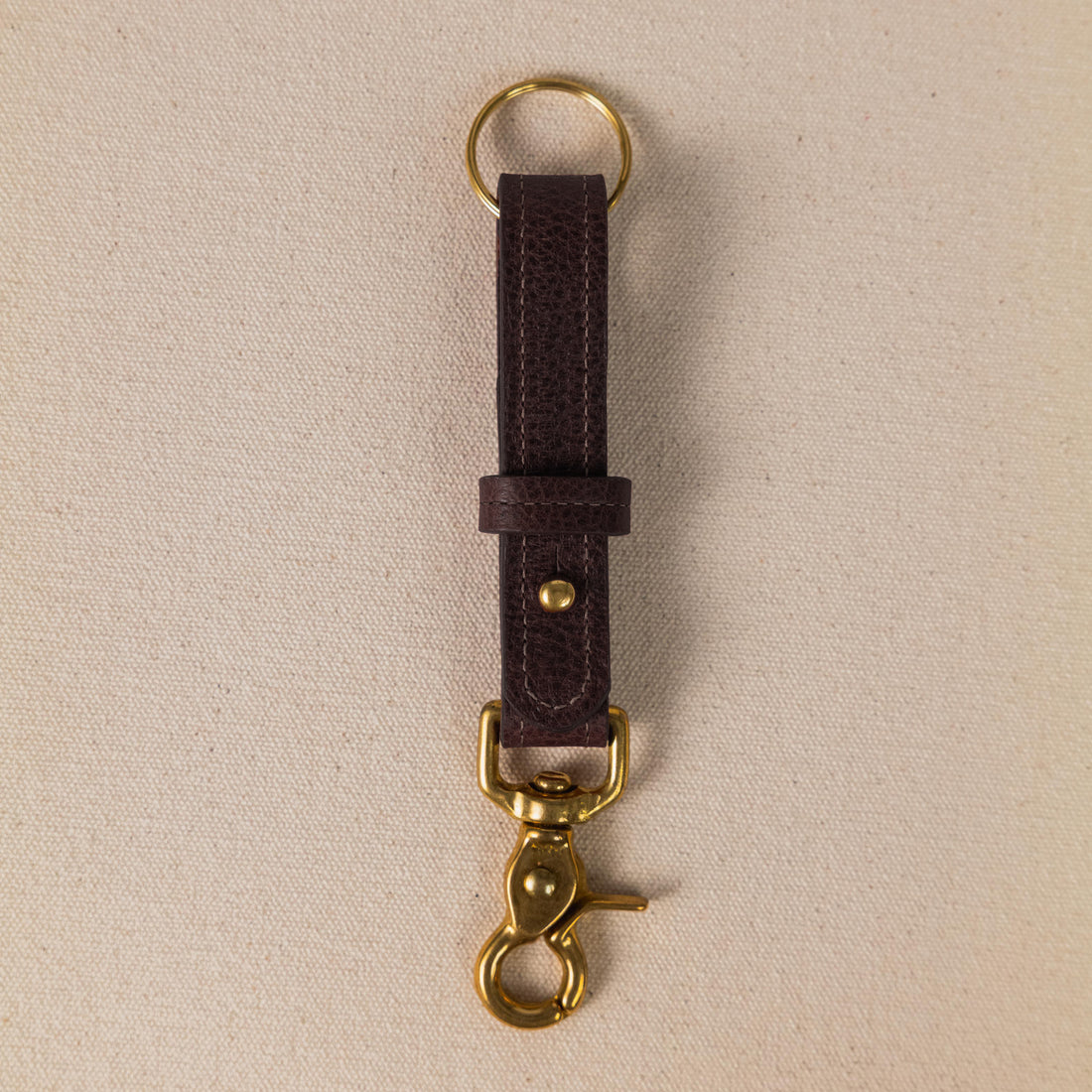 Dark Brown Bulldog Key Lanyard- leather keychain for men and women - KMM &amp; Co.