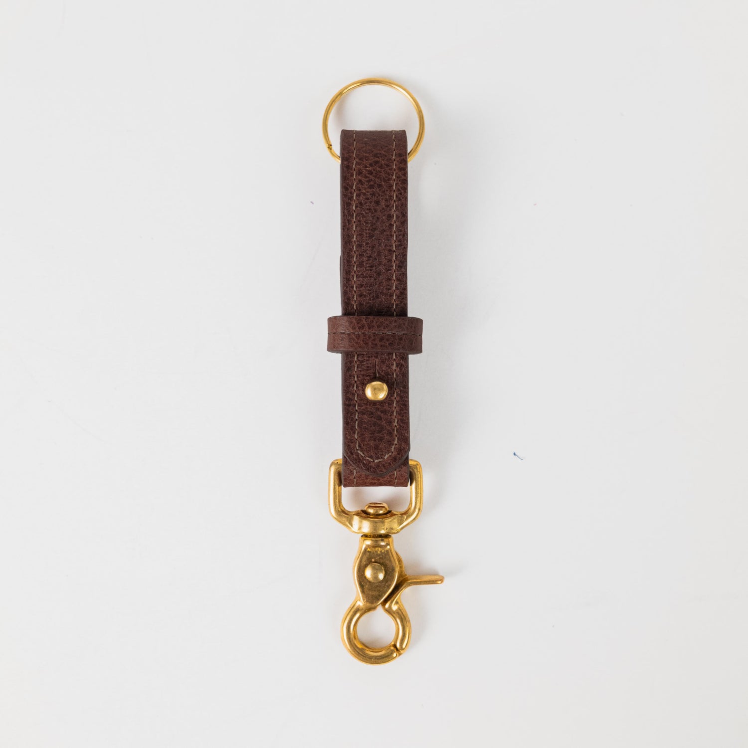 Dark Brown Bulldog Key Lanyard- leather keychain for men and women - KMM &amp; Co.
