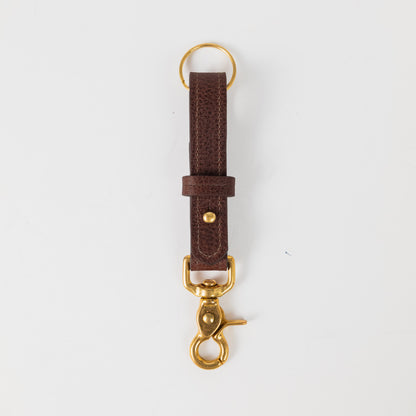 Dark Brown Bulldog Key Lanyard- leather keychain for men and women - KMM &amp; Co.