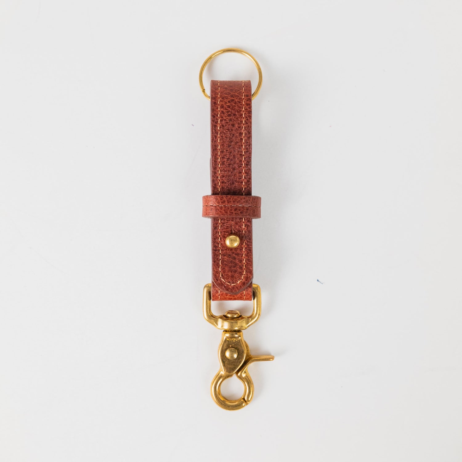 Dark Tan Bulldog Key Lanyard- leather keychain for men and women - KMM &amp; Co.