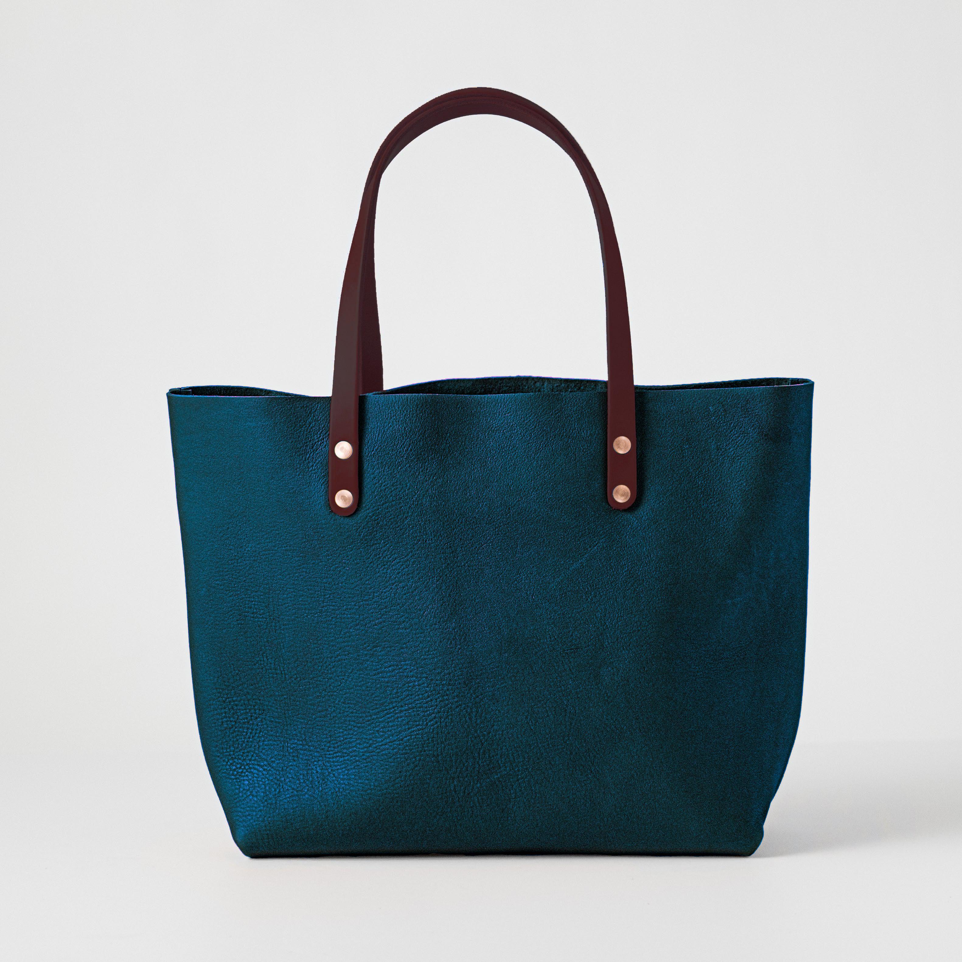 Dark Teal Bulldog East West Tote