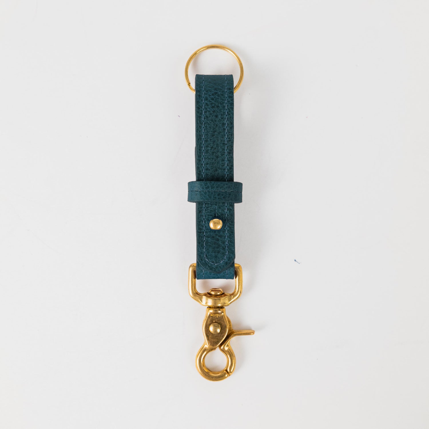 Dark Teal Bulldog Key Lanyard- leather keychain for men and women - KMM &amp; Co.
