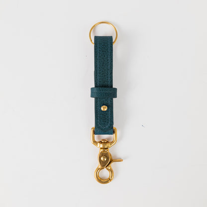 Dark Teal Bulldog Key Lanyard- leather keychain for men and women - KMM &amp; Co.