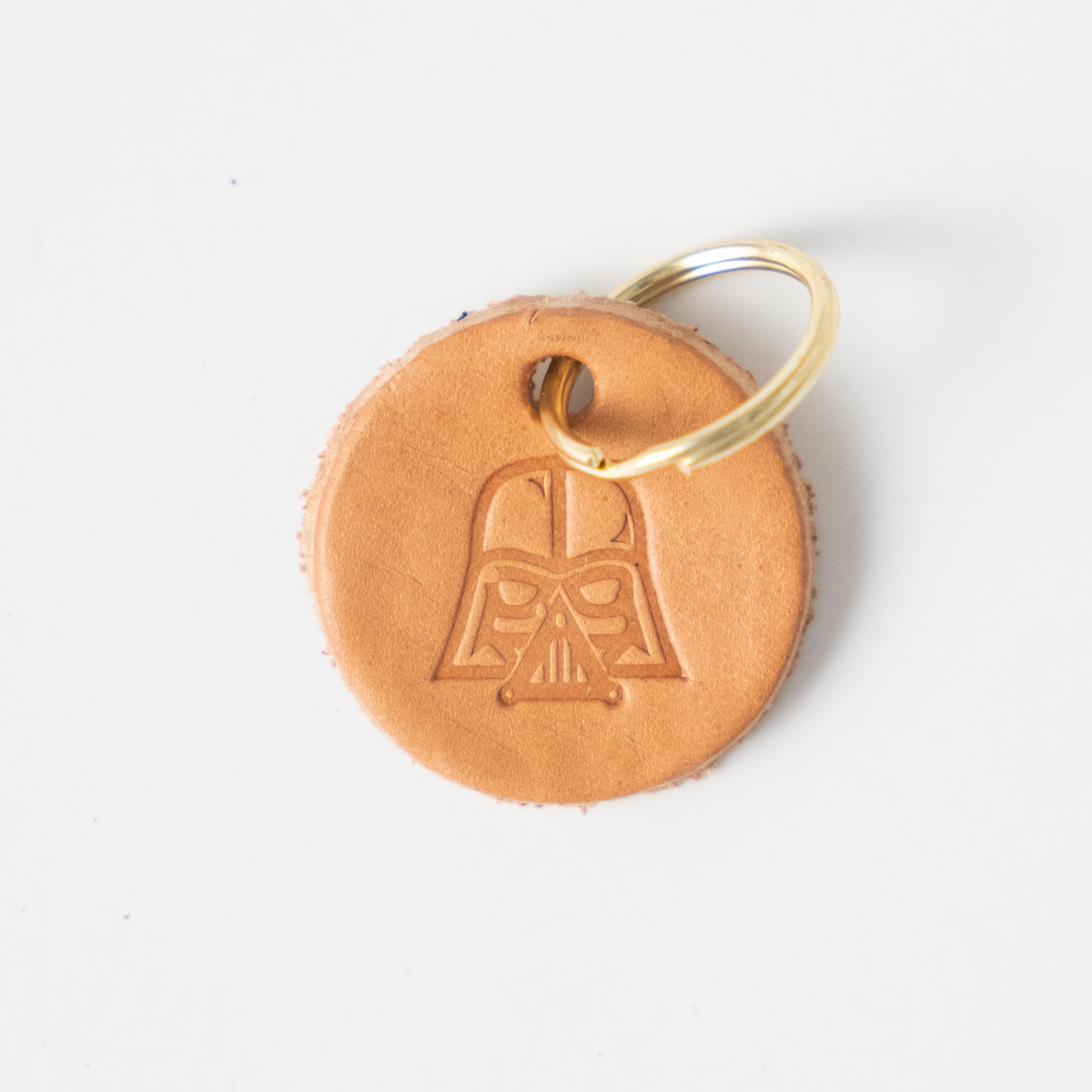 Darth Vader Circle Key Fob- leather keychain - leather key holder - leather key fob - KMM &amp; Co.