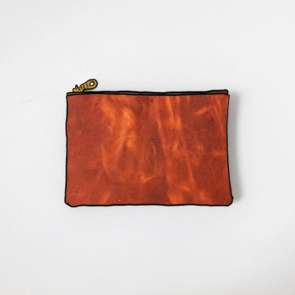 English Tan Derby Small Zip Pouch- small zipper pouch - leather zipper pouch - KMM &amp; Co.