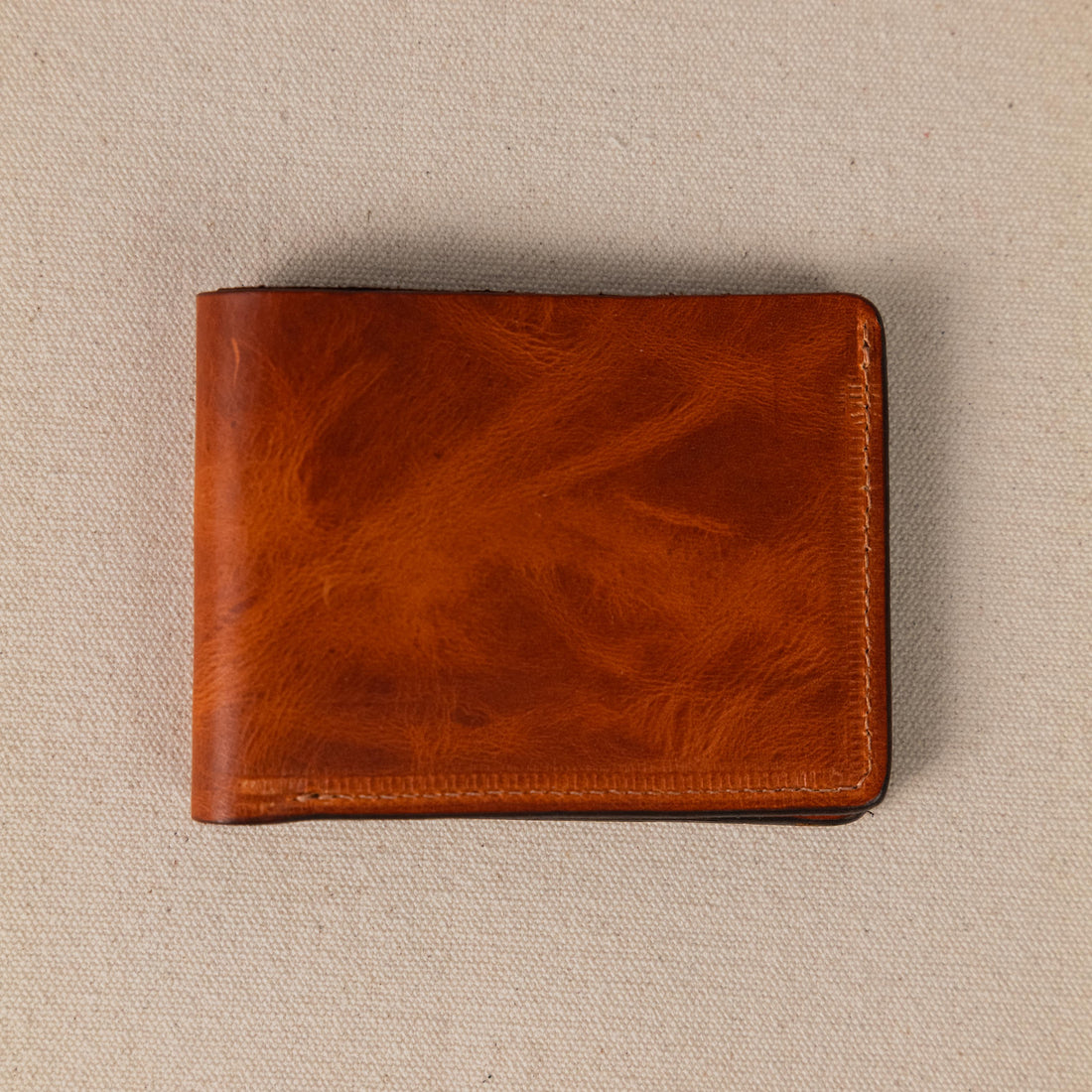 English Tan Dublin Billfold- leather billfold wallet - mens leather bifold wallet - KMM &amp; Co.