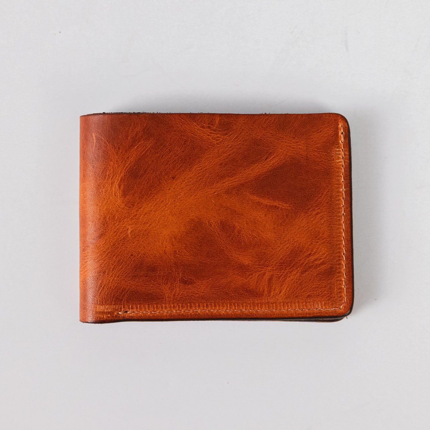 English Tan Dublin Billfold- leather billfold wallet - mens leather bifold wallet - KMM &amp; Co.