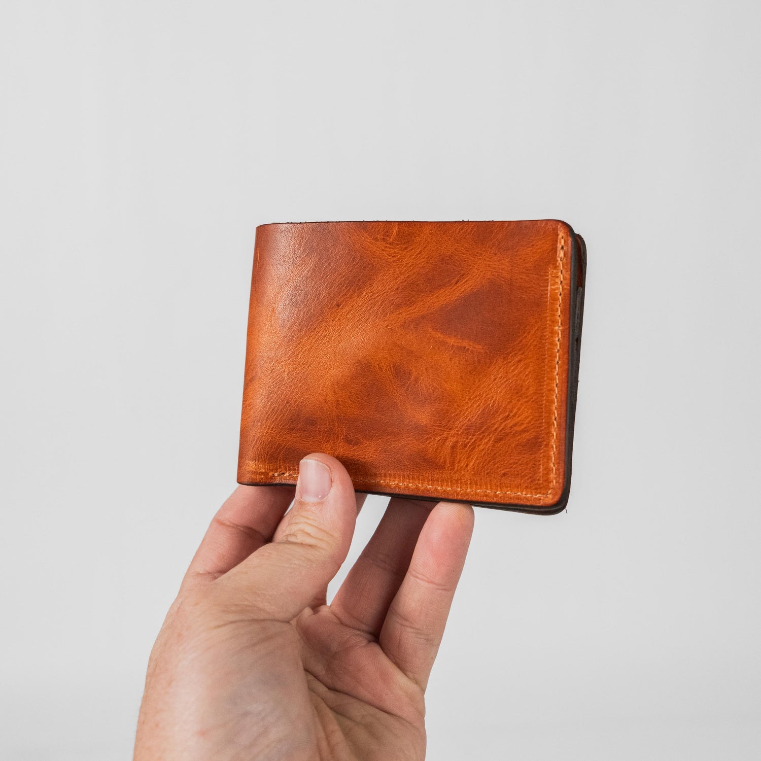 English Tan Dublin Billfold- leather billfold wallet - mens leather bifold wallet - KMM &amp; Co.