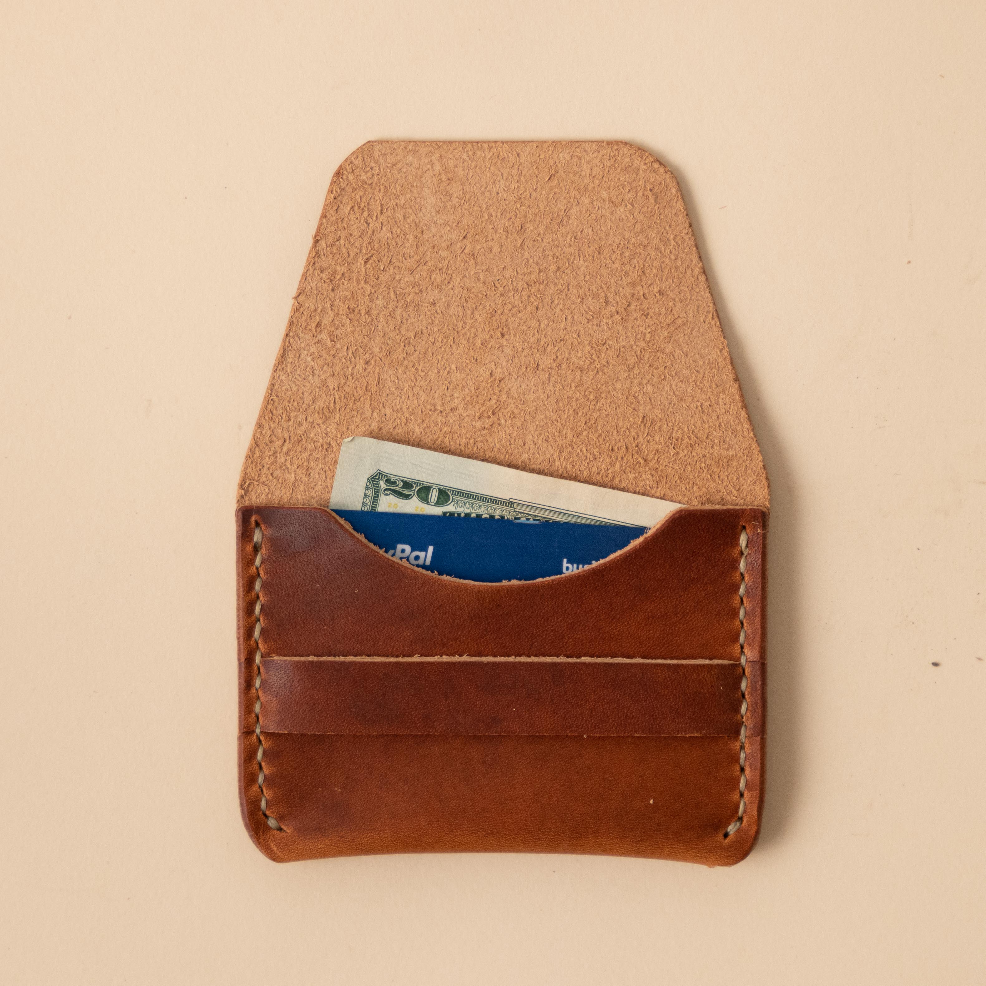 English Tan Dublin Flap Wallet- mens leather wallet - handmade leather wallets at KMM &amp; Co.