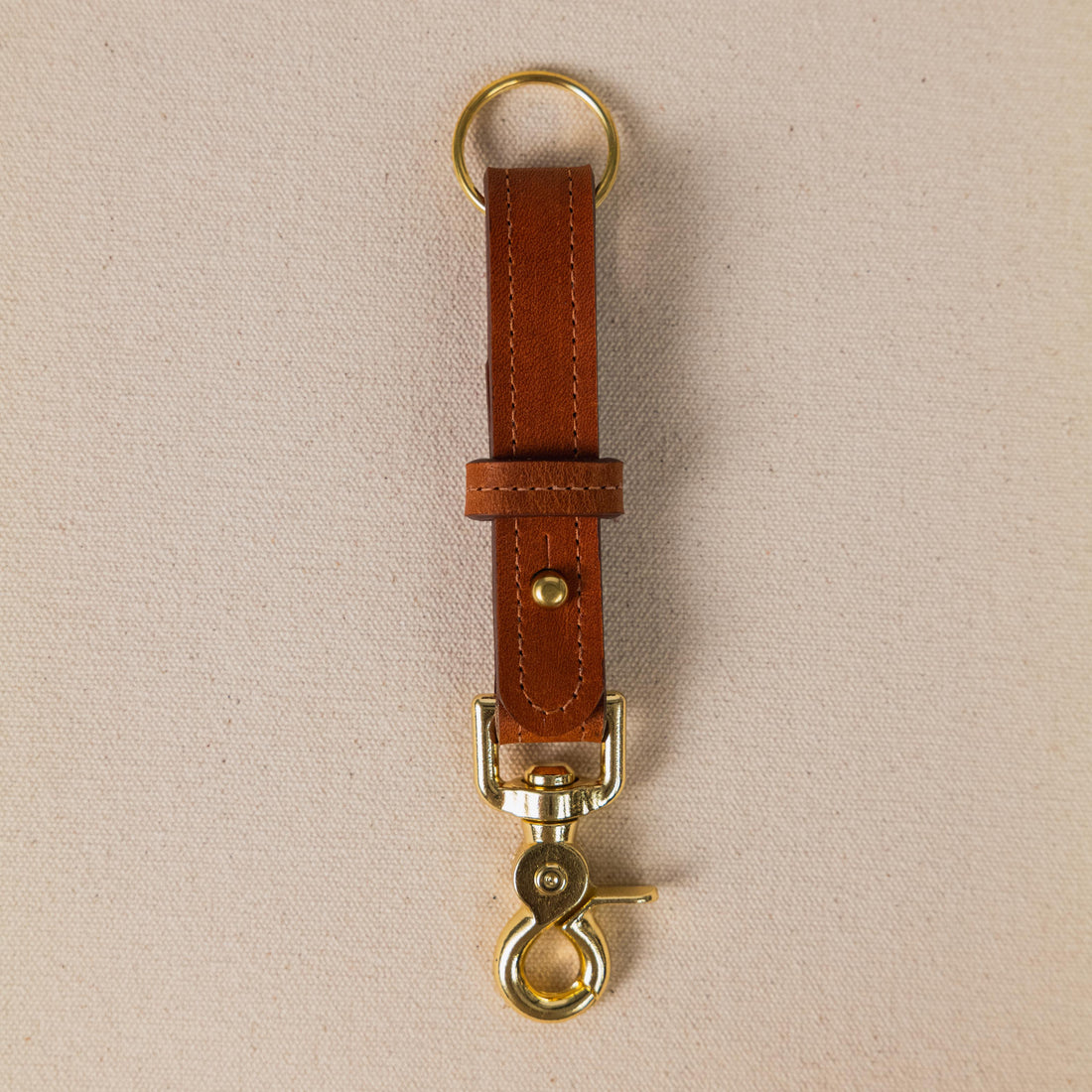 English Tan Dublin Key Lanyard- leather keychain for men and women - KMM &amp; Co.