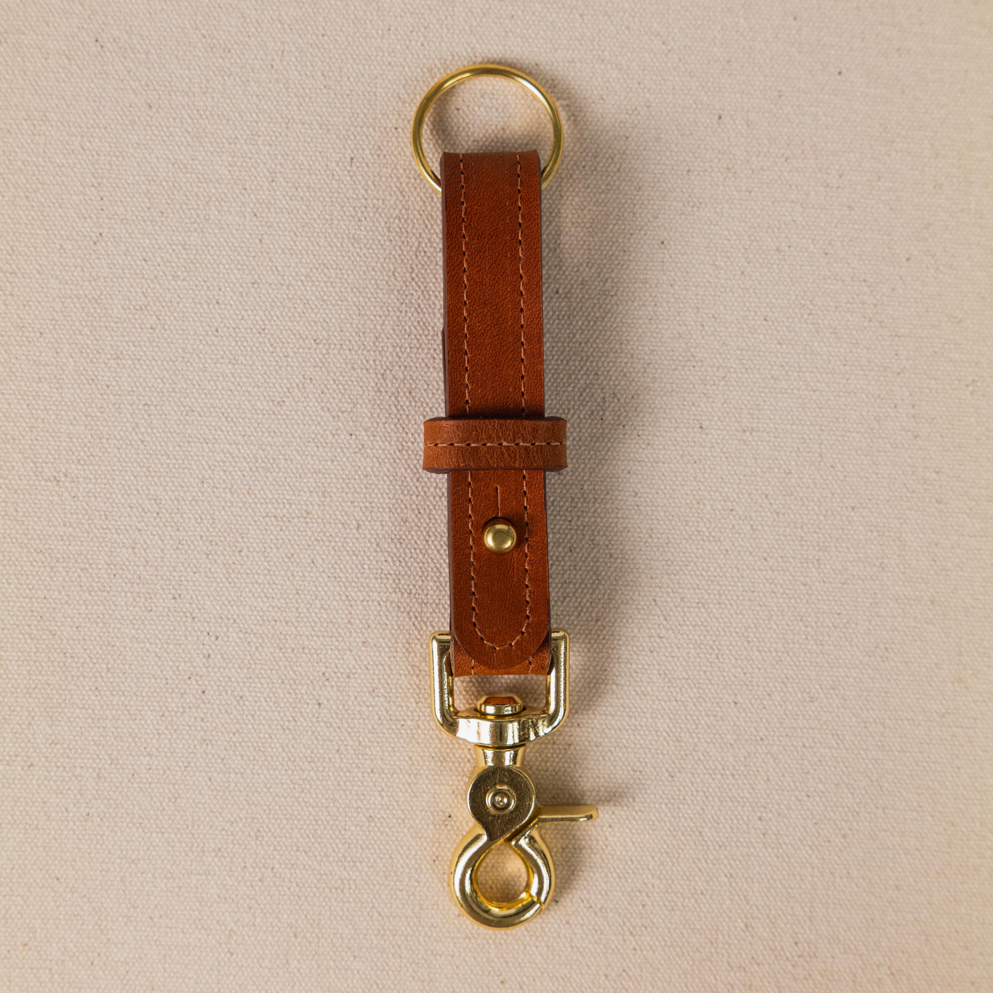 English Tan Dublin Key Lanyard- leather keychain for men and women - KMM &amp; Co.