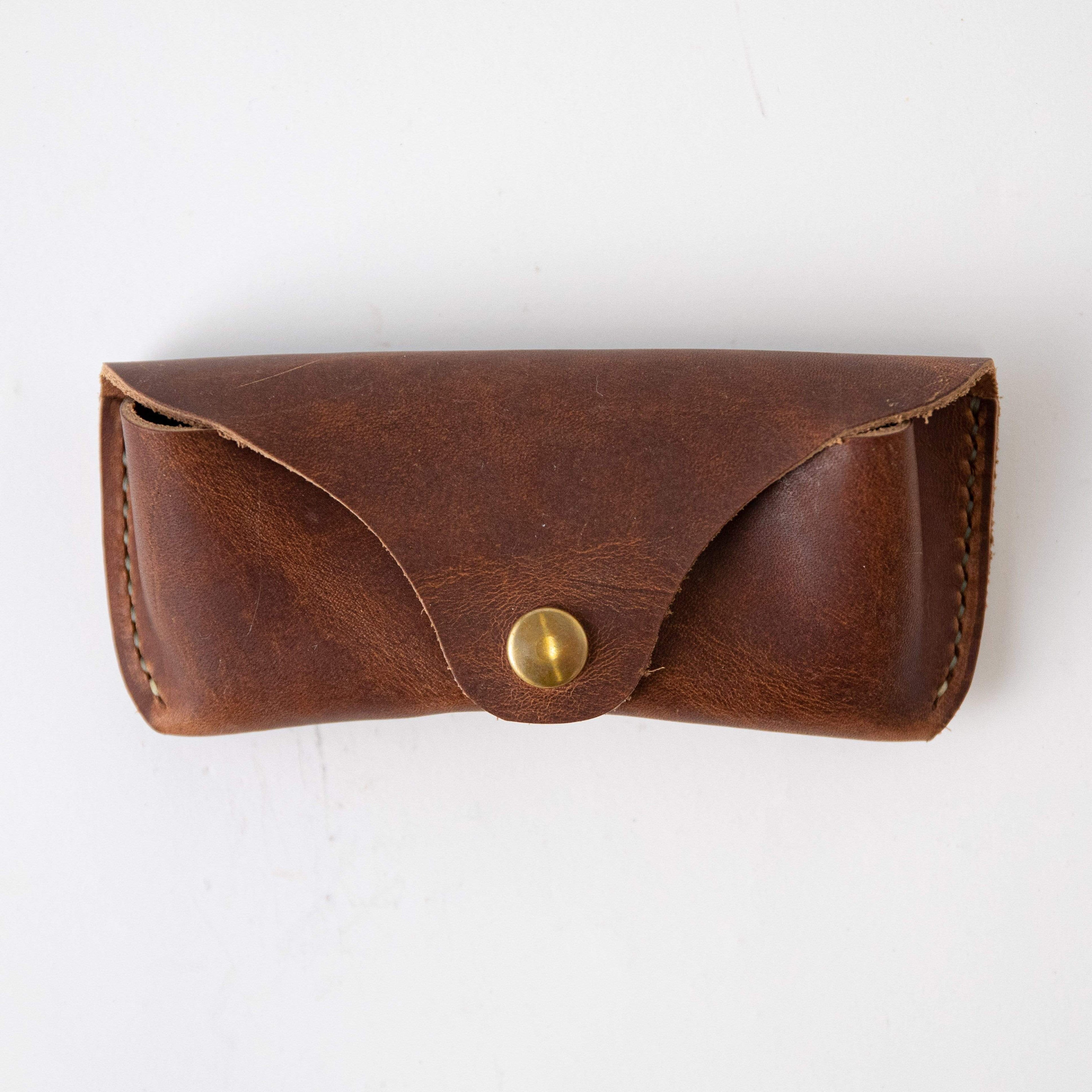 English Tan Sunglasses Case- leather glasses case - KMM &amp; Co.