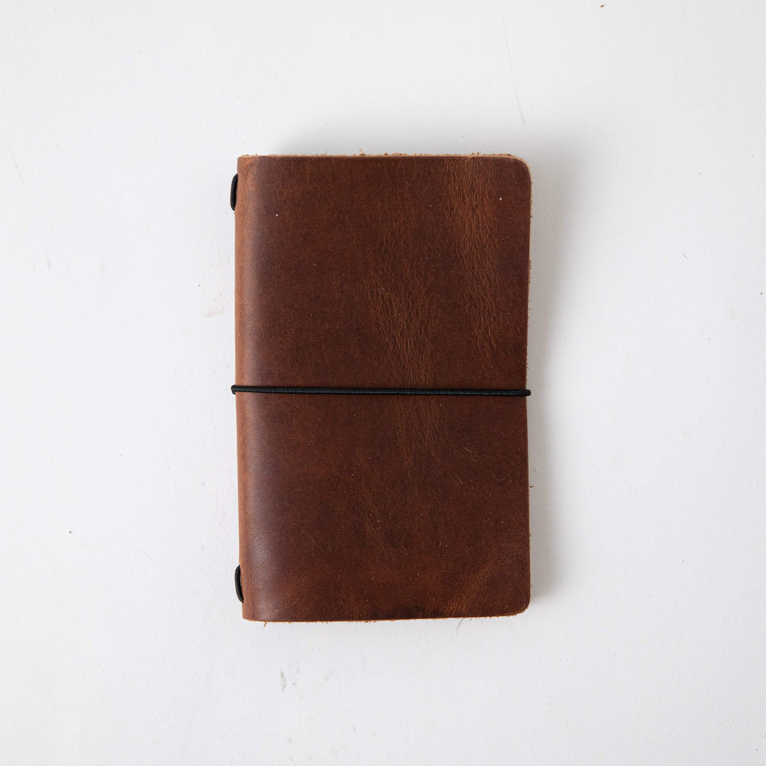 English Tan Travel Notebook- leather journal - leather notebook - KMM &amp; Co.