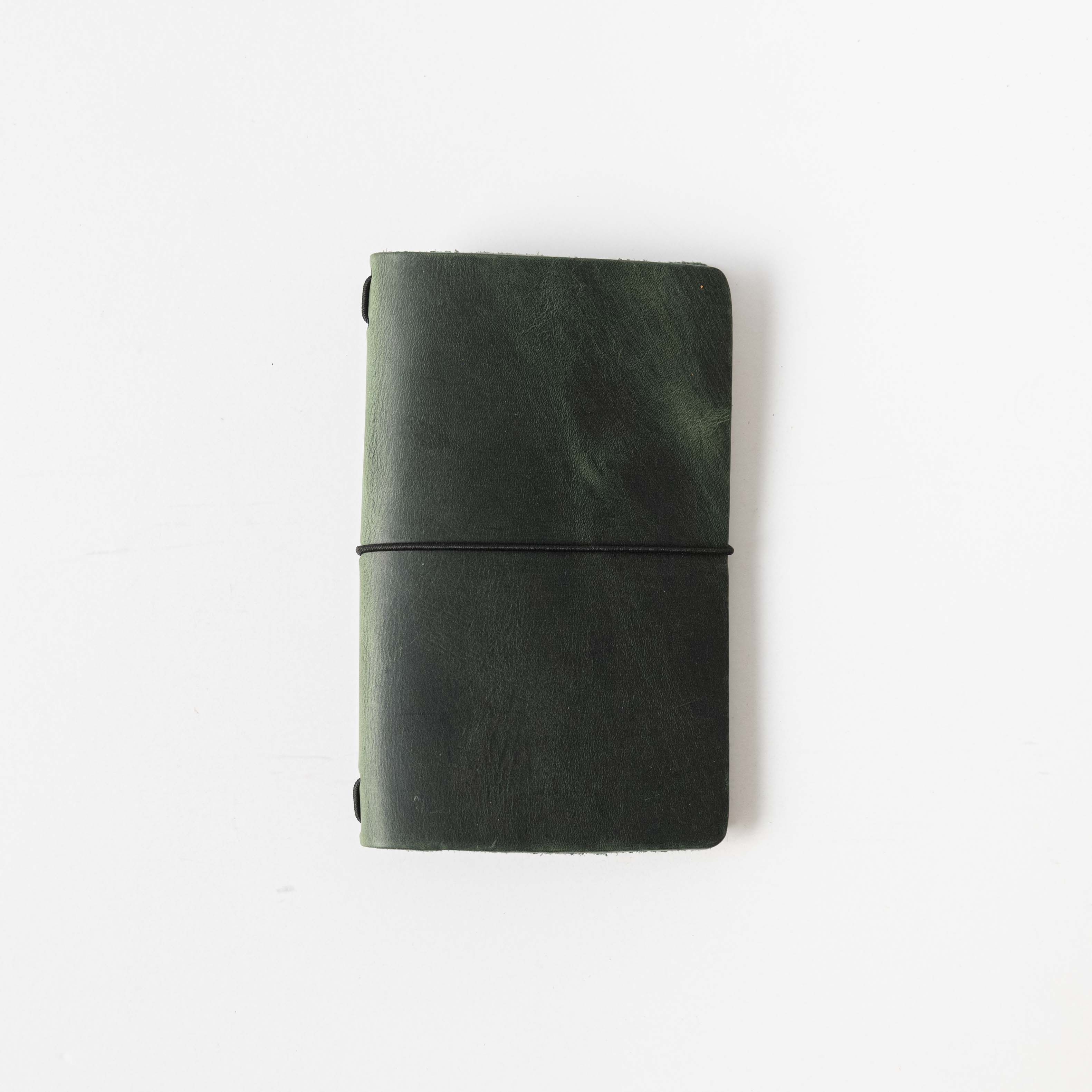 Eucalyptus Travel Notebook- leather journal - leather notebook - KMM &amp; Co.
