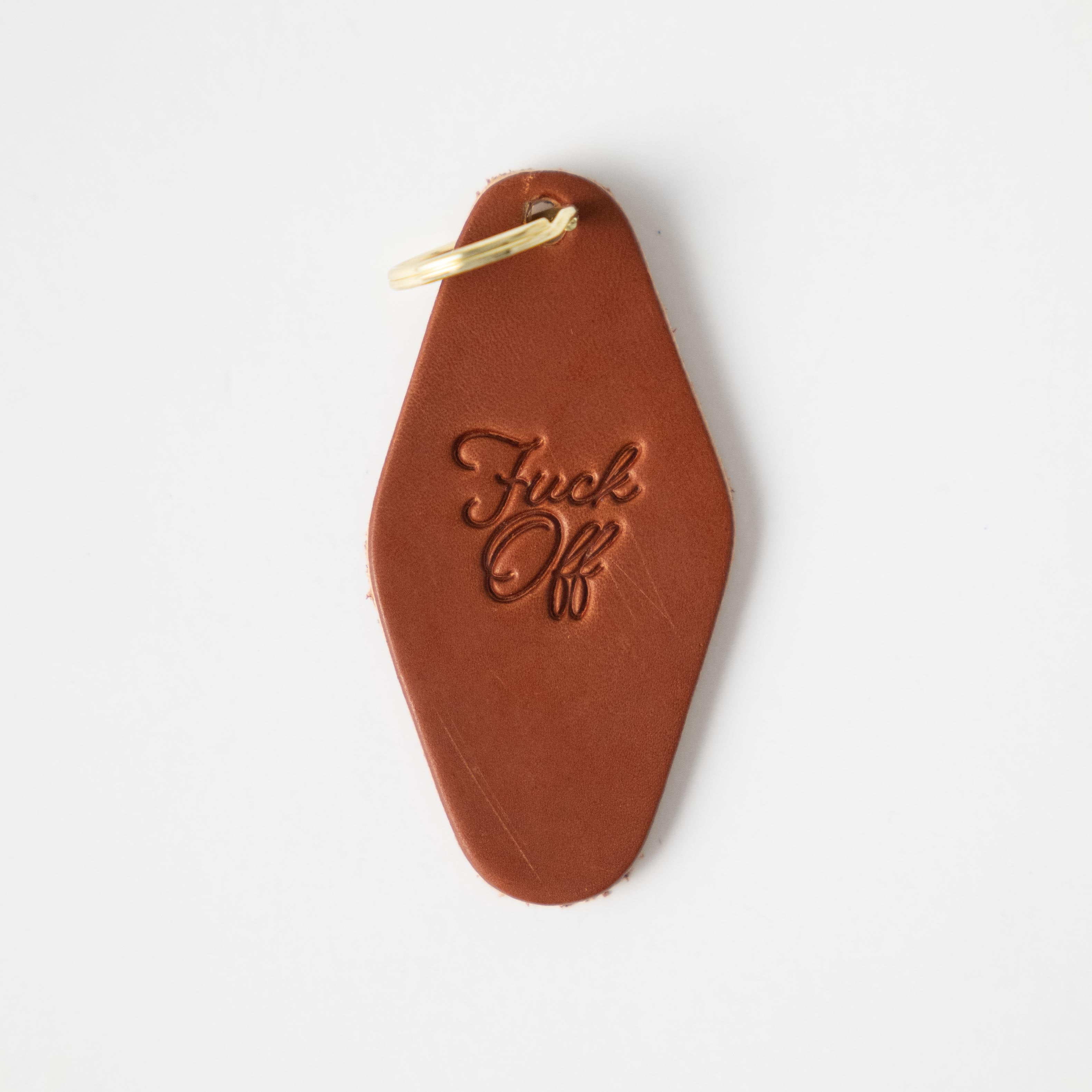 F*ck Off Hotel Key Fob- leather keychain - leather key holder - leather key fob - KMM &amp; Co.